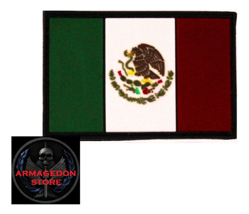 Parche Pvc Bandera De Mexico Militar Ejercito 8cm Con Velcro