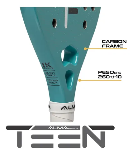 Raquete Beach Tennis Verde Infantil Teen Alma 1k Alma Genius
