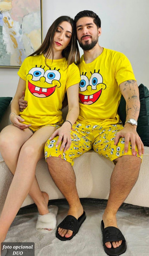Pijama Bob Esponja Para Caballero Short Y Camisa Cómoda