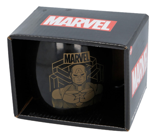 Taza Mug Avengers Los Vengadores Marvel Con Caja 380ml Color Negro