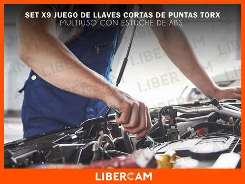 Imagen 9 de 10 de Juego De Llaves Torx 9 Piezas T 10 A T 50 Cortas Blister