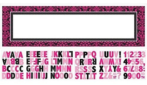 Banner De Cumpleaños Elegante Negro Y Rosa, 65 X20 