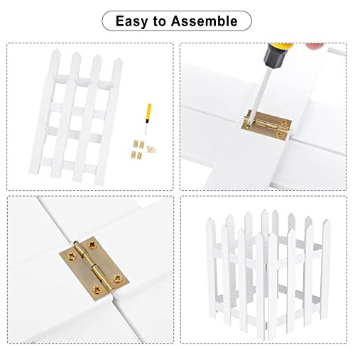 Set De 4 Cercas Blancas De Madera Árbol De Navidad, De...