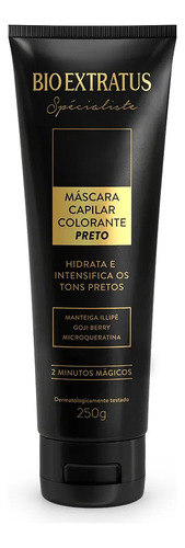 Máscara Colorante Preto Bio Extratus 2 Minutos Mágicos 250g