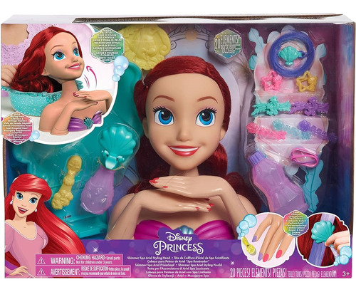 Disney Princess Shimmer Spa Ariel Cabeza De Peinado De 8 Pul