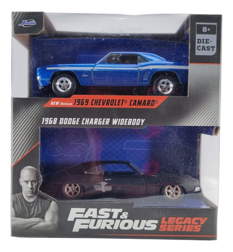 Duo Rápidos&furiosos Legacy Series Camaro&charger Esc. 1:43 Azul/negro