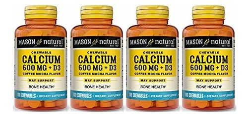 Suplemento Calcio - Mason Natural Calcium 600 Mg + D3 Sabor 