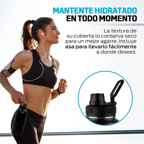 Botella Termo Acero Inoxidable, Tapa Asa Selladas Y A Prueba