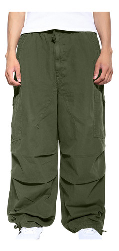 Pantalones Tipo Cargo R Para Hombre, Color Liso, Pierna Rect