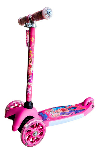 Patinete Barbie Menina Com 2 Rodas Na Frente Luz E Música Cor Rosa-chiclete