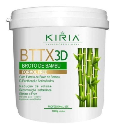 Botox Capilar Bttx 3d Kiria Bambu Sem Formol 1000g