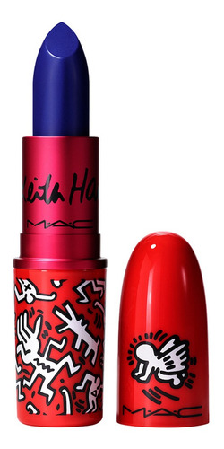 Labial Mac Viva Glam By Keith Haring 3g Color Canal Blue