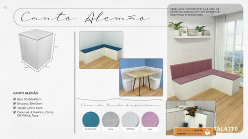 Canto Alemão - Kit Com 7 Bases Com Encosto