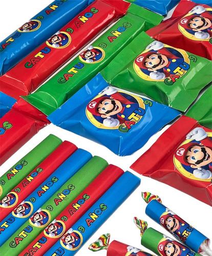 Golosinas Personalizadas X 15 Candy Bar Super Mario