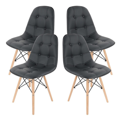 Juego De Sillas Estilo Eames De Botones Para Comedor Oficina