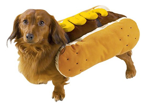 Casual Canine Hot Diggity Dog Mascota Traje De Mostaza