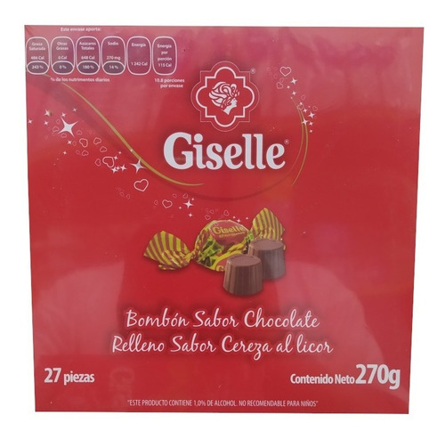 Bombon Sabor Chocolate Relleno Sabor Cereza Paquete 270gr