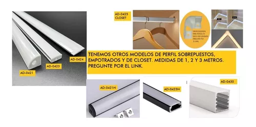 Perfil Aluminio O Canaleta P/ Tira Led Fácil De Sobreponer