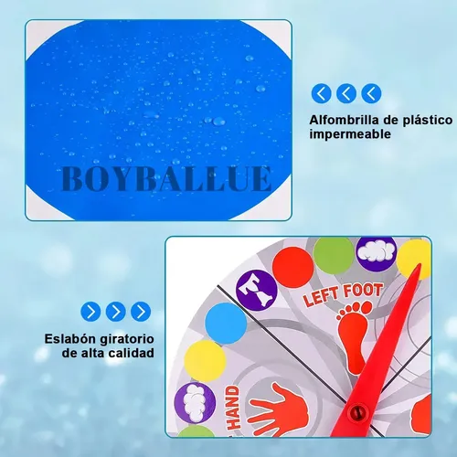 Twister Juego De Suelo 160x112 Cm Para Niños Y Adultos | Alfombra De Equilibrio Con Rueda Para Fiestas Y Reuniones | Diversión En Grupo