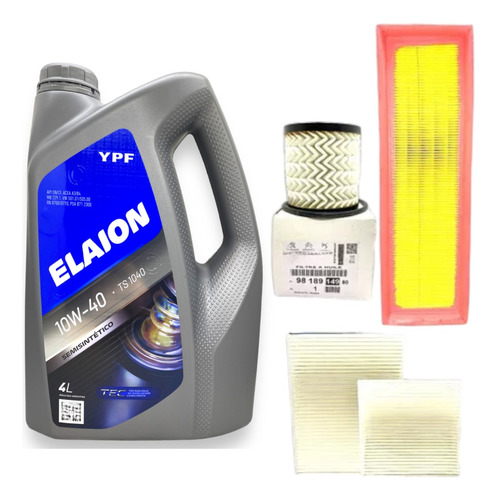 Kit Service Aceite Elaion F30 + Filtros Peugeot 208 1.6 1.5