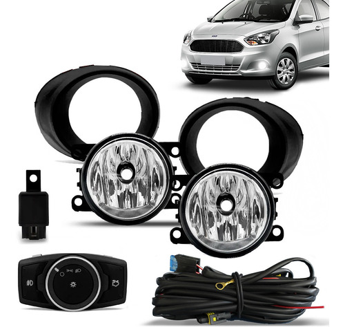 Kit Farol De Milha Ford Ka 2019 2020 Botão Mod Original