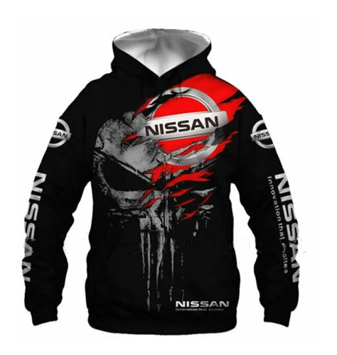 Nueva Sudadera Con Capucha Nissan Car Logo Punisher 3d Print