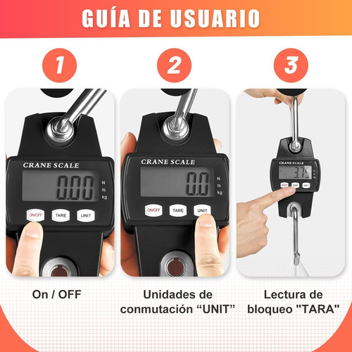 Balanza Colgante Gancho Digital Portátil 300kg Kilo Libra B