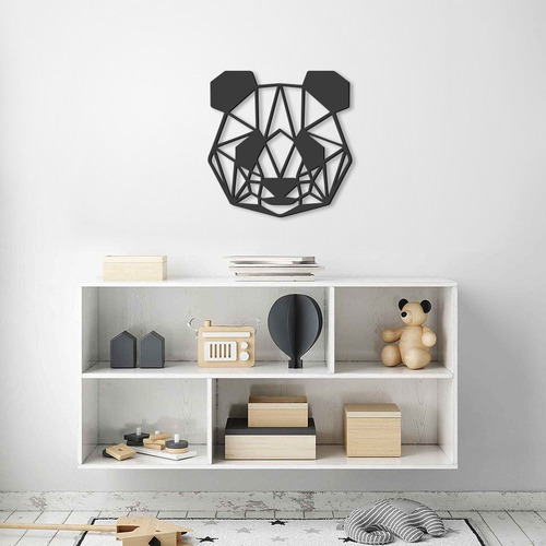 Imagen 5 de 6 de Cuadro Decorativo En Madera Calada Panda Mural Xl