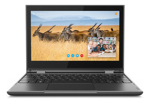 Laptop  Lenovo 81M9  black táctil 11.6", Intel Celeron N4120  4GB de RAM 64GB SSD, Intel UHD Graphics 600 1366x768px Windows 10 Pro