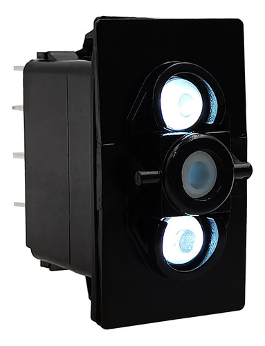 Dual Blanco Led 7 Pin On-off-on Dpdt 3 Way Rocker Switch Arb