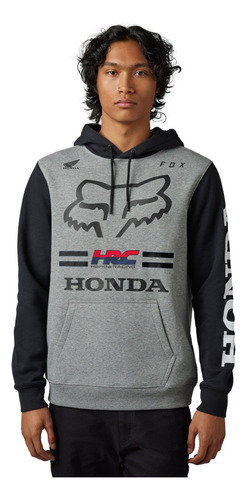 Hoodie Honda Fox Original Gris Capucha