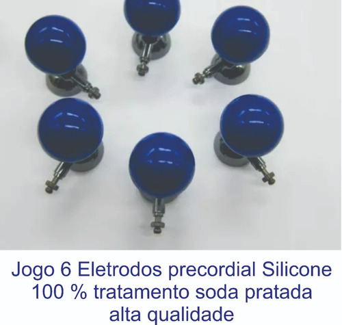 Eletrodo Pera Ecg Precordial Azul  Silicone C/6 Unid - Italy