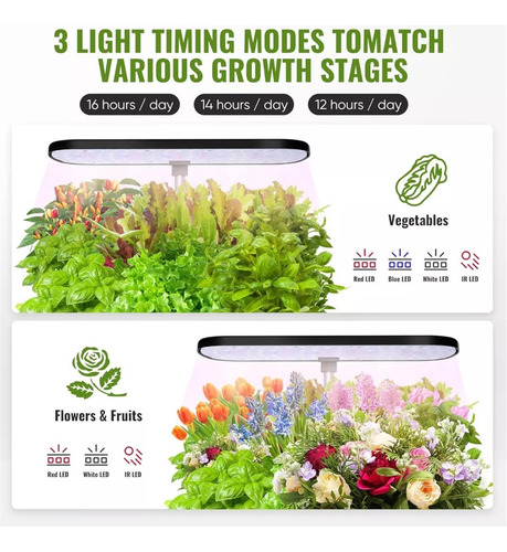 Sistema De Cultivo Hidropónico Con Luces Led Y Bombas