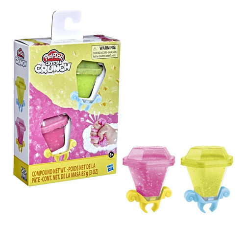 Play Doh Cristal Crunchcolor Amarillo Y Rosa 