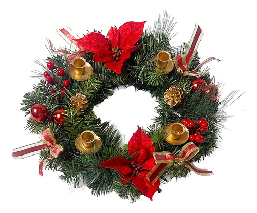 Corona Adviento 45cm Flores Navidad Expressions Christmas