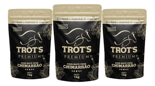 Kit 3 Ervas Mate P/ Chimarrão Trots Premium 1kg Extra Verde