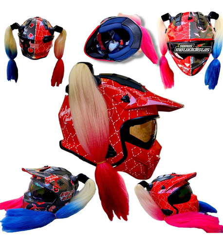 Casco Kov Rock-o Harley Quinn Certificado Dot Mujer Rosa 