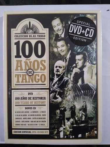 Tango Cd + Dvd 100 Años De Tango Grandes Temas E Intérpr 