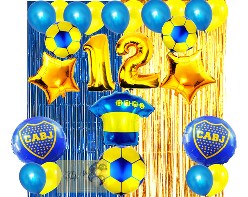Combo Globos De Cumpleaños Boca Juniors Kit Completo N° 5
