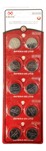 Bateria Pilha Litio Cr1620 Cartela 10 Uni.