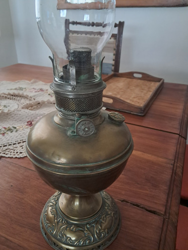 Lampara Antigua Kerosene Con Tubo Vidrio Sano Made In Usa (Usado)