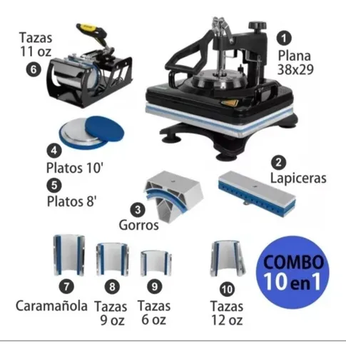 Kit Sublimación 10 En 1 Con Impresora Negro (Usado)