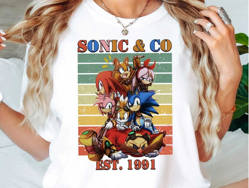 Polera Unisex Sonic Boom Personajes Algodon Estampado