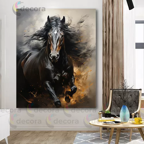 Cuadro Decorativo Caballos Canvas Color Artistico 120x120/3