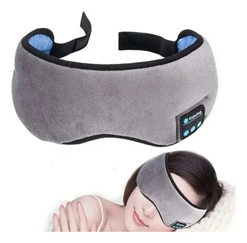 Tapa Olho Mascara De Dormir Meditar Fone Estereo Bluetooth Cor Cinza
