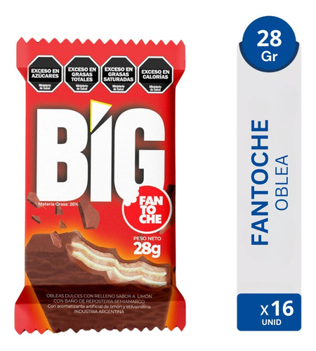Oblea Big Fantoche Relleno De Limón Bañada En Chocolate