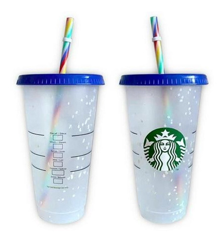 Vaso Starbucks Confeti 2021, Venti 700 Ml, Cambia De Color 