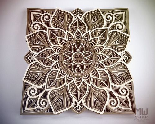 Mandala Flor De Armonia Multicapa 60x60 Cm Decorativo Mdf