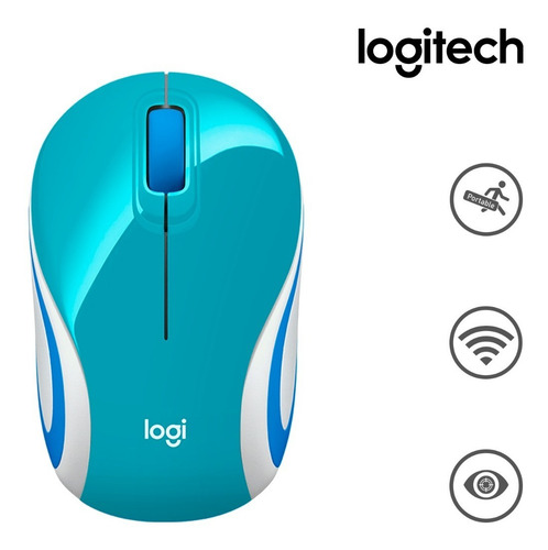 Mini Mouse Logitech Inalambrico M187 Refresh Ligth Blue