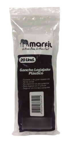 Gancho Legajador Plástico Marfil X60 Und